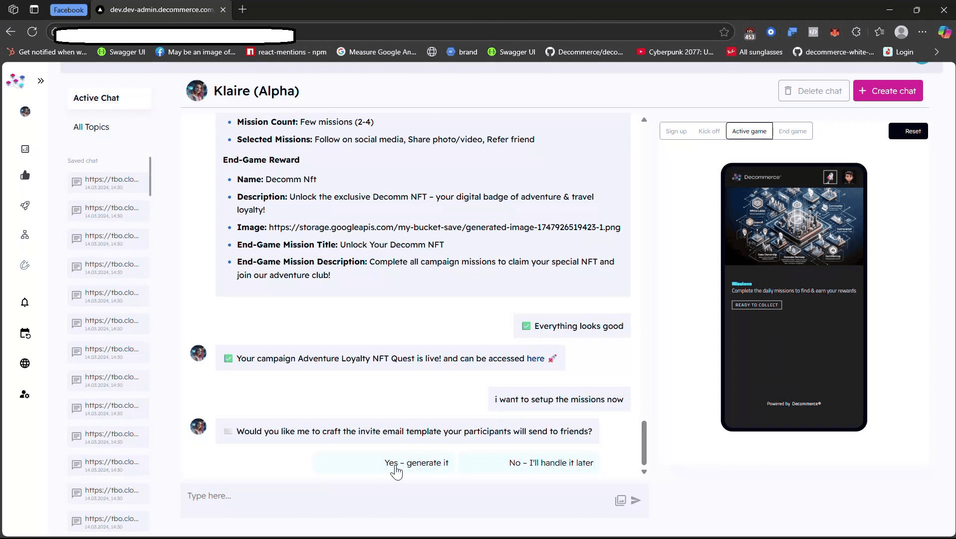 Klaire step 04 — Missions authored